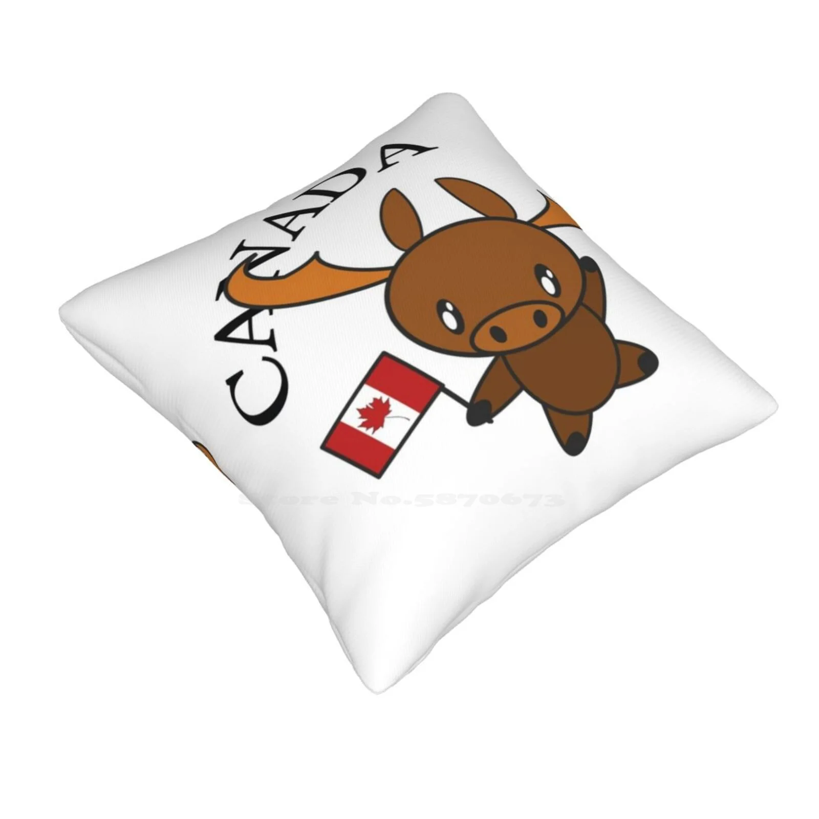 Dancing Canadian Moose Pillow Cover Hug Pillowcase Canada Moose Cute Animal Kawaii Funny Creature Canadian Candian Flag Silly