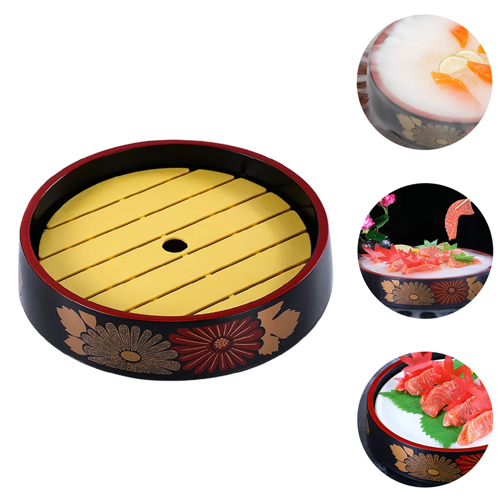 

Sushi Plate Serving Sashimi Dish Platter Practical Tableware Abs Storage Salmon Creative Barrel