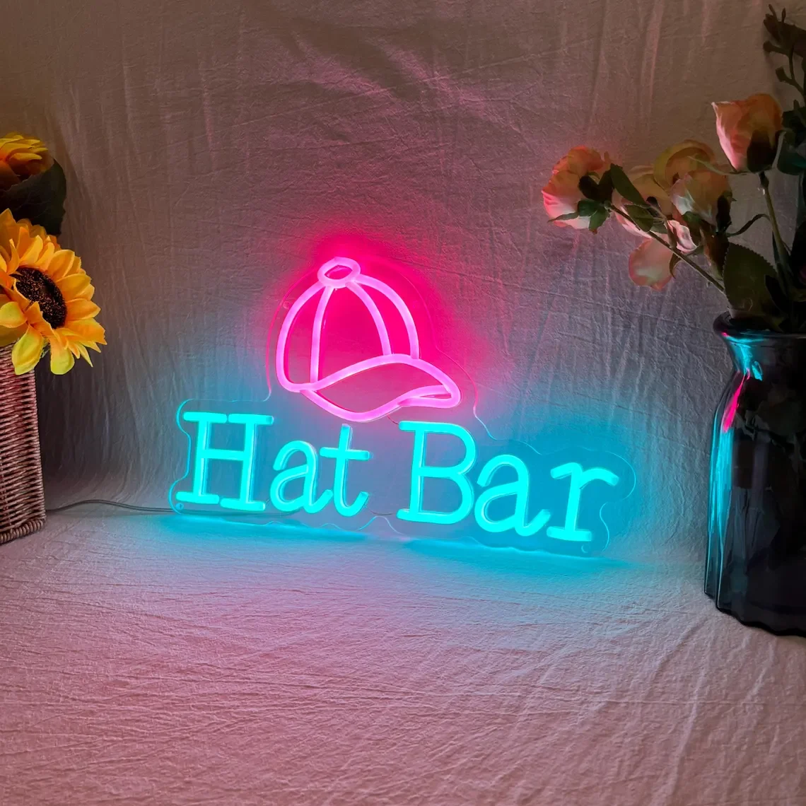 Hat Bar Neon Sign Bar Neon Hat Shop Wall Decor Hat Neon Art Opening Sign