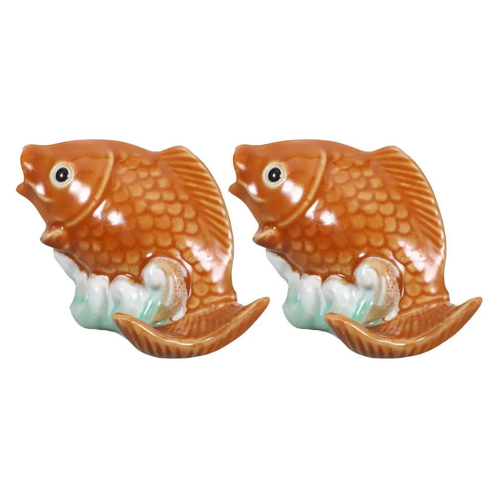 2 Pcs Bathroom Toilet Bolt Covers Accessories Carp Shaped Caps Animal Cute Decor