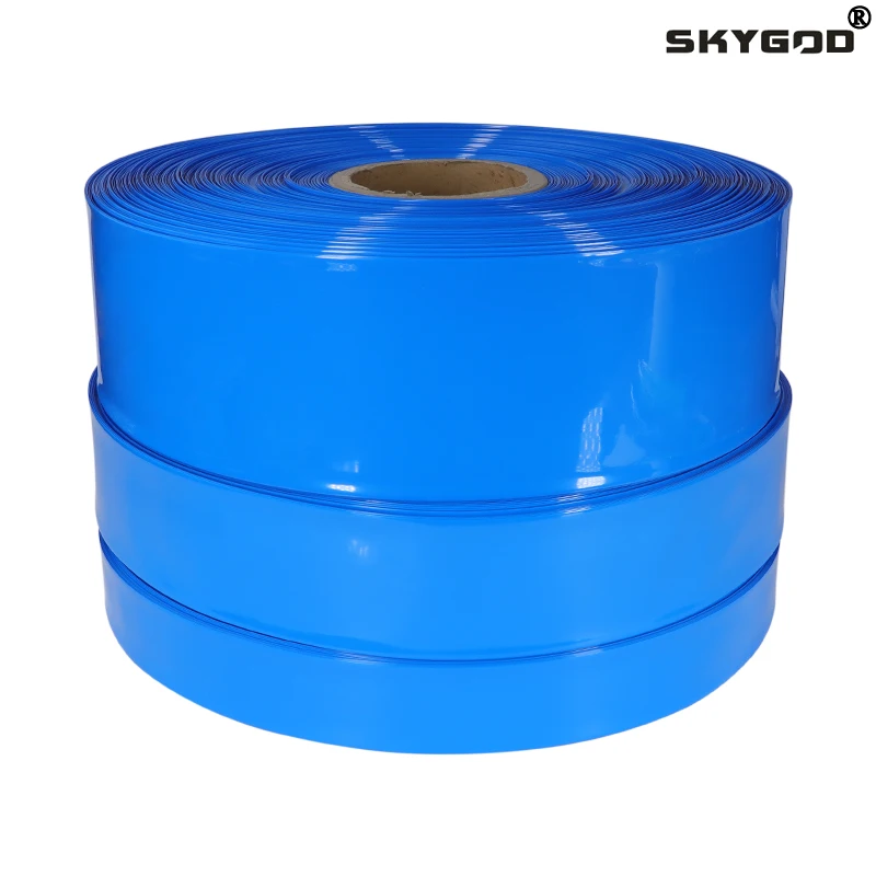1~10m 18650 PVC Heat Shrink Tube Lipo Battery Pack Case Blue 160~500mm Cable Sleeve Lithium Insulated Film Wrap Protection