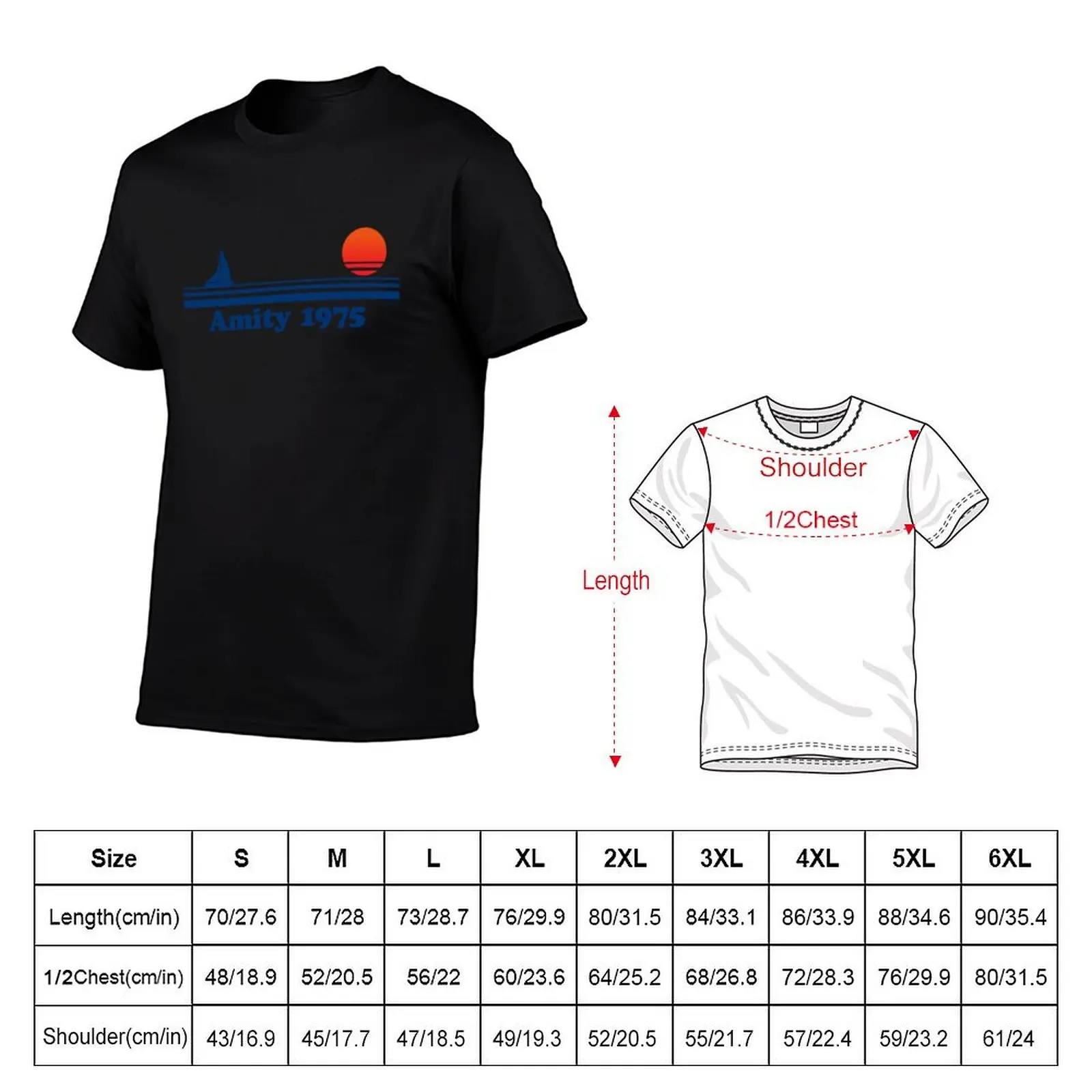 Amity 1975 T-Shirt boys whites customizeds baggy shirts plus size men clothing
