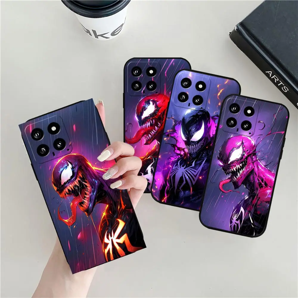 Hot Marvel Heros Venom Cool Phone Case For Xiaomi 14 12 12T 11 11T 10 10T CC9 9SE POCO F5 F4 X5 X4 M6 M5 M4 PRO Black Soft Cover