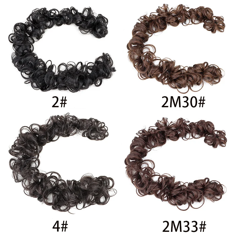 Lockiges, unordentliches Dutt-Donut-Haarteil |   DIY-Pferdeschwanzverlängerungen für Frauen – sofortiges Hochsteckfrisur-Zubehör mit Haar-Donut-Ring