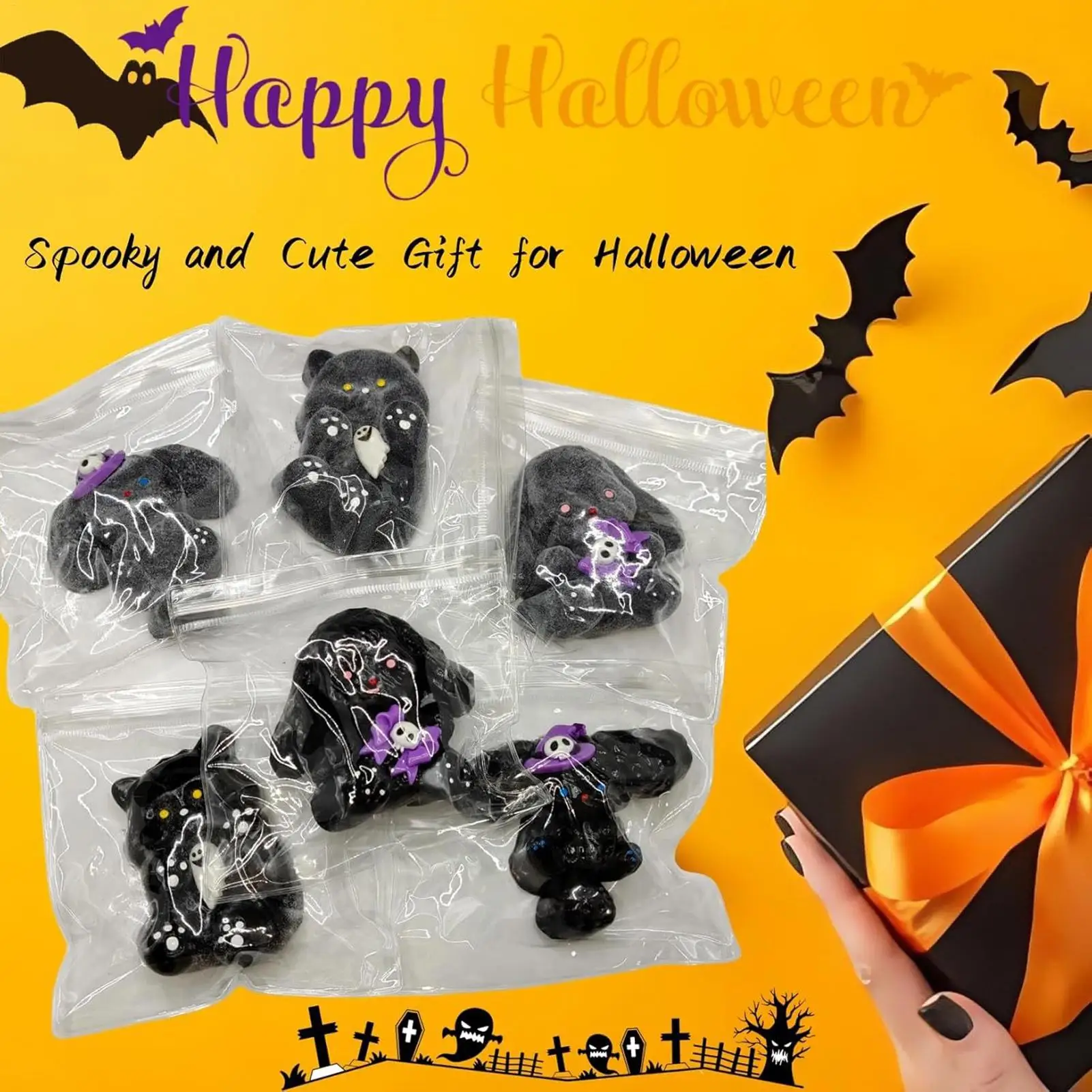 Simulazione Carino Rilassante Animale Spremere Giocattoli Halloween Peluche Anti-Stress Giocattoli di Sollievo per la Ragazza Del Capretto Agitarsi Pizzico Giocattolo Sensoriale