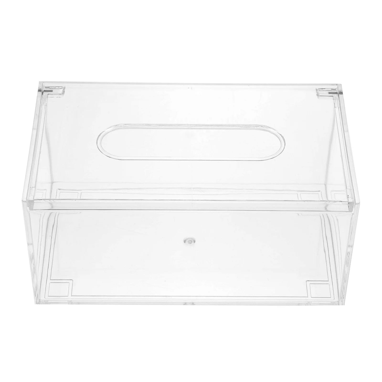 

Flip-Style Tissue Box Acrylic Napkin Storage Case Household Desktop Paper Towel Organizer Transparent Tissue Box Cover