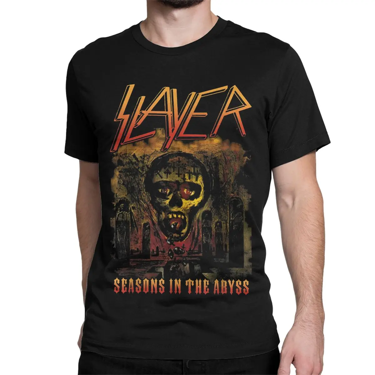 Slayer Band Season In The Abyss T-Shirts for Men Women Round Neck Pure Cotton T Shirt Short Sleeve Tee Shirt Plus Size Tops