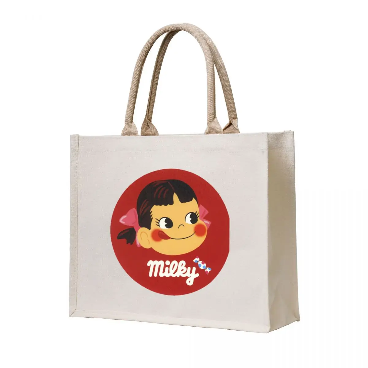 

Retro Milky Peko-chan Tote Bag tote bags men Eco bag Large bags for women foldable reusable bag