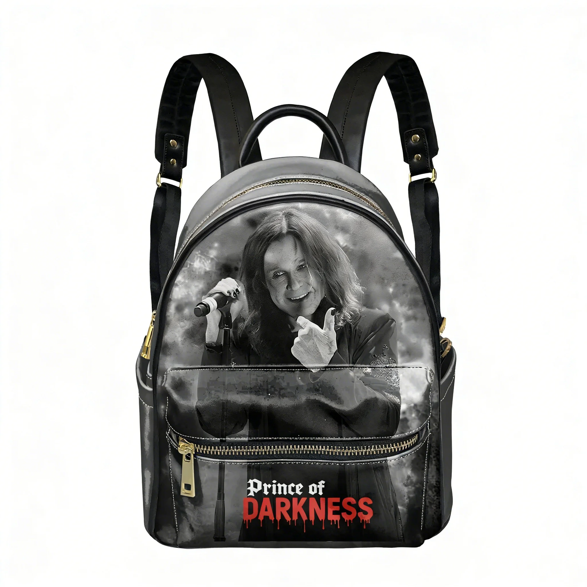 

Ozzy Osbourne PU Backpack Women Men Knapsack Back To The Beginning Personalized Image Double Shoulder Bag Rucksack Gift Daypack
