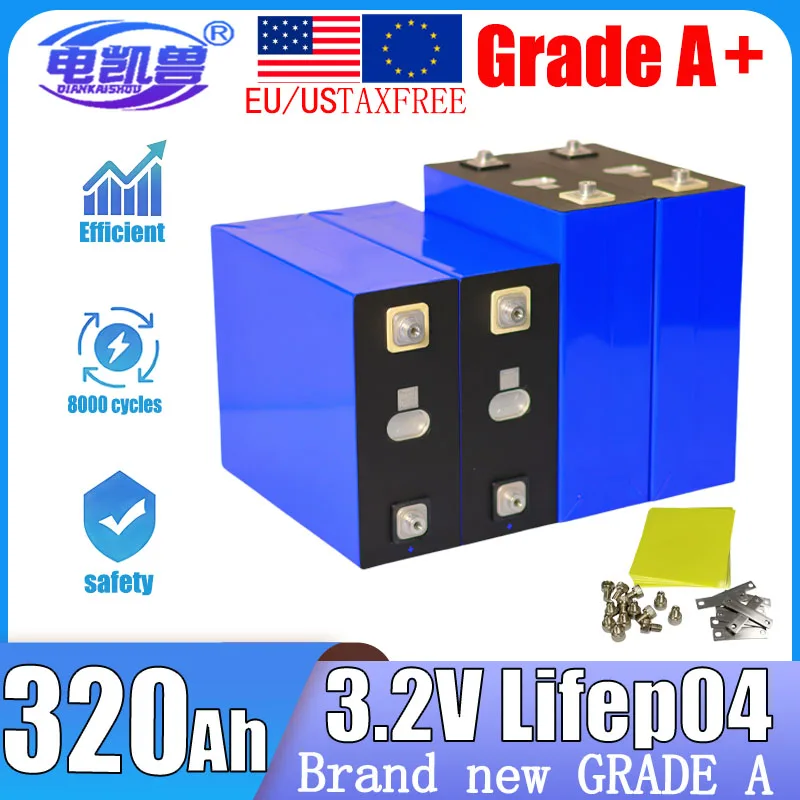 

New Degree A 3.2 v 320AHDIY 12V 24V 48V LIFEPO4 Battery Travel Solar RV Golf Camping Battery Tax Free