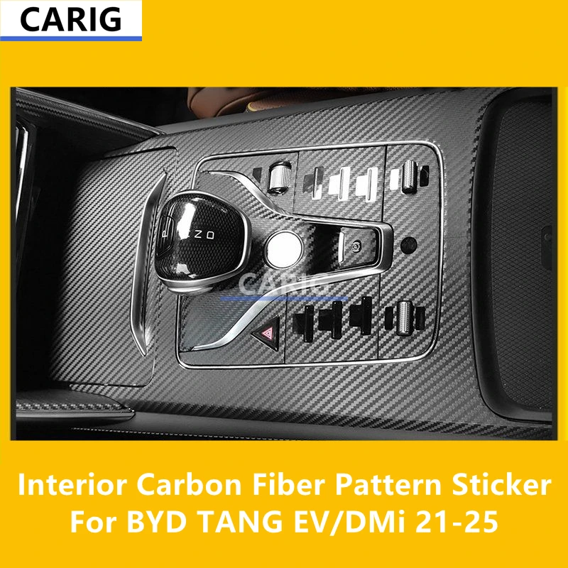 

Для BYD TANG EV/DMi 21-25, внутренняя наклейка из углеродного волокна, защитная пленка, модификация, аксессуары, ремонт