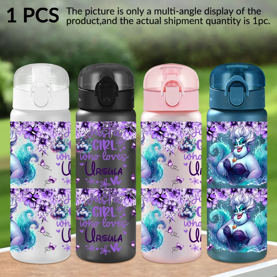

1Pc Disney Ursula Flowers Pattern 26oz Plastic Water Bottle Outdoor Sports Water Cup Birthday/Homecoming Gift