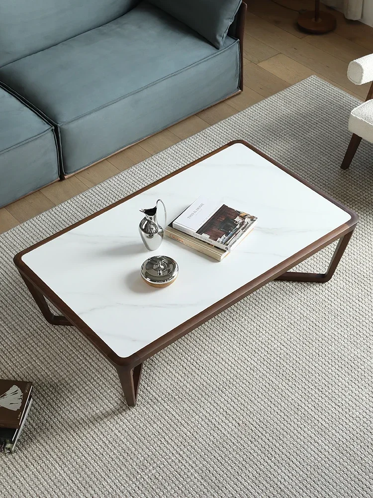 Coffee Table Minimalist Stone Plate Tea Table Living Room Home Solid Wood Tatami Tea Table