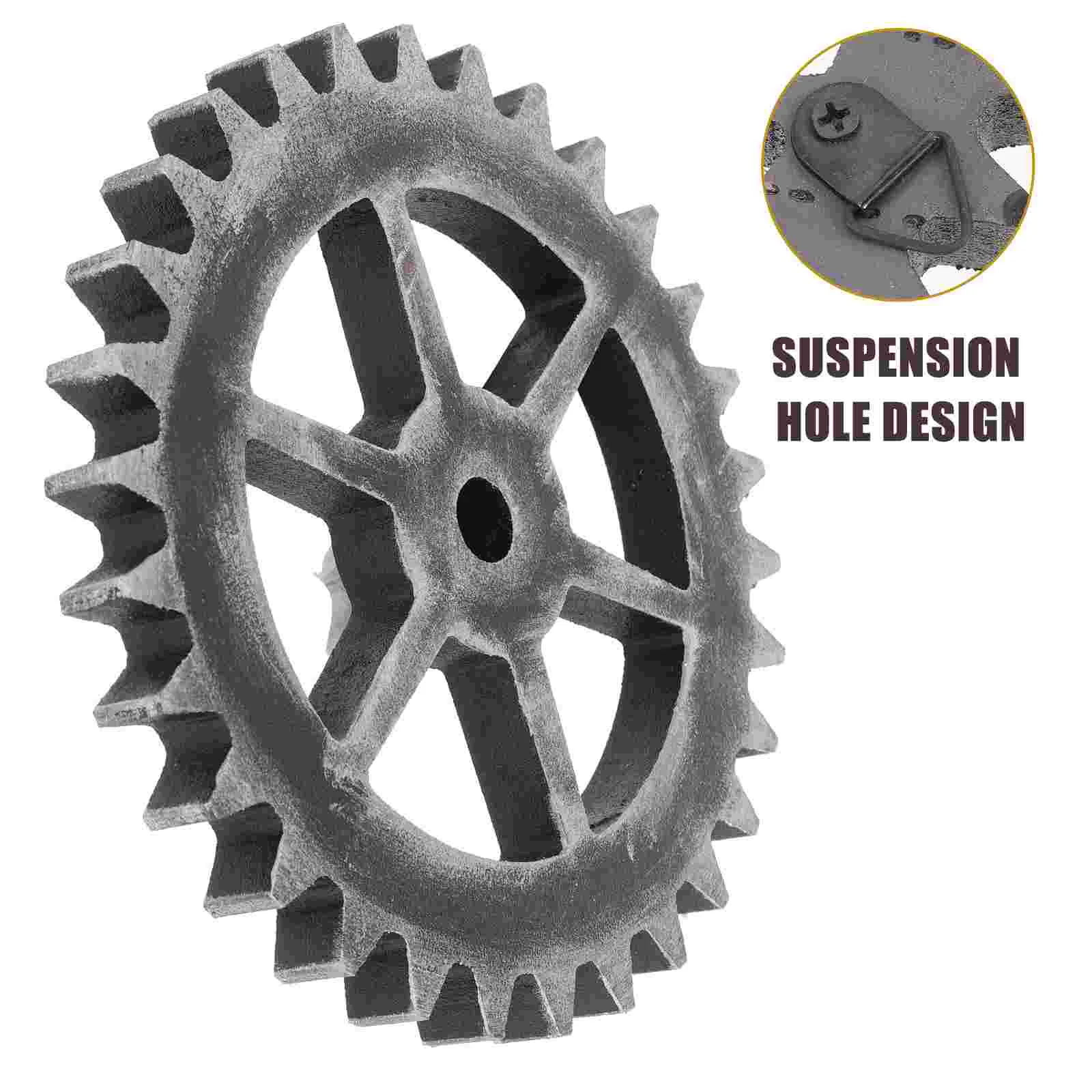 Vintage Industrial Style Wood Gear Wall Decor Retro Gear Pendant Home Decoration Gift for Home Office Living Room Shop