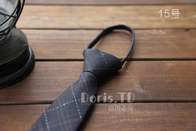 Neue Streifen Plaid Print 6CM Krawatte für Gentleman Hochzeit Party Krawatten Zubehör Elastische Neue Mode Männlichen Zipper Krawatte – Detail 17