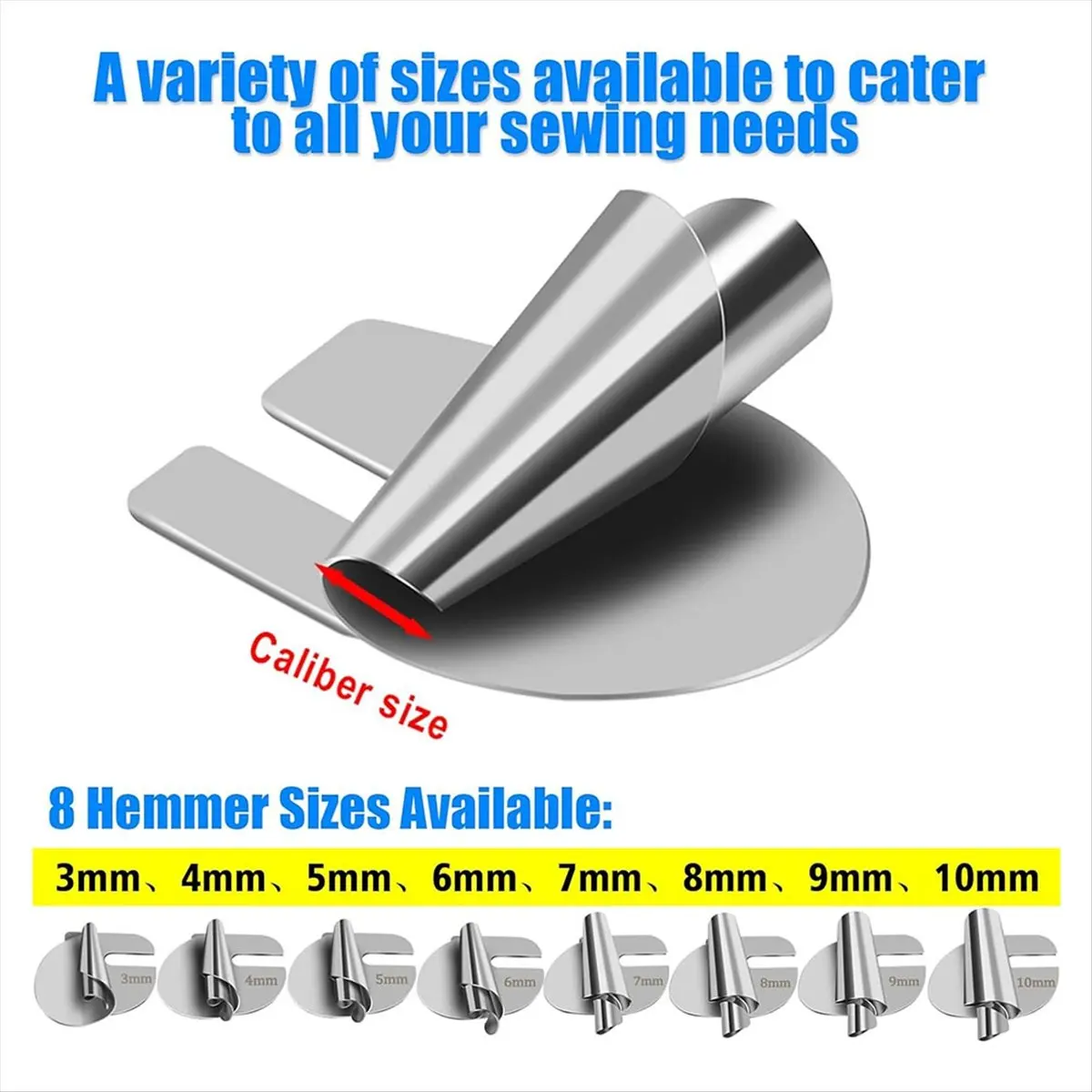 الخياطة توالت هيمر القدم العالمي 5 قطعة/الحزمة 6 مللي متر-10 مللي متر منحني التمرير ، ماكينة خياطة قطعة قدم الضغط في ماكينة الخياطة هيمر القدم-A51M #3