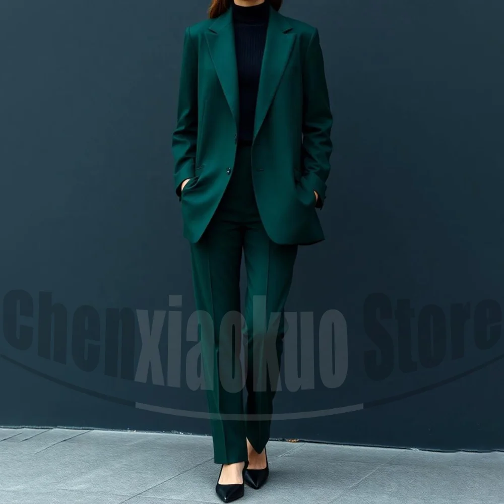 

Women's Single Breasted Suit Set Chic Tailored Blazer and Slim Pants Office Business Casual Outfit Fashion Suits Two Piece