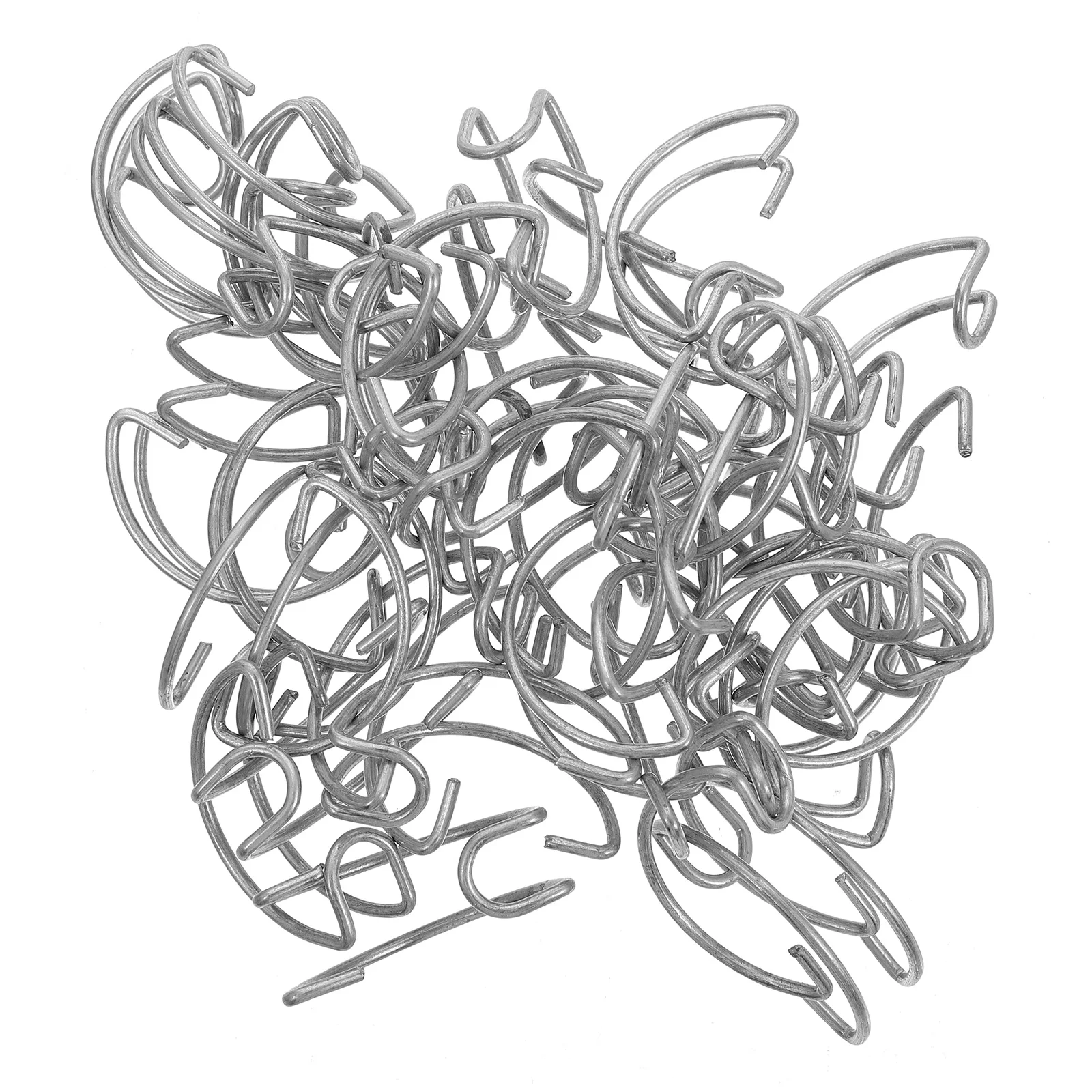 

40pcs Chicken Door Hook Stainless Steel Breeding Equipment Bird Cage Hook Silver Hooks Hanger Cage Door Stylish Long Service