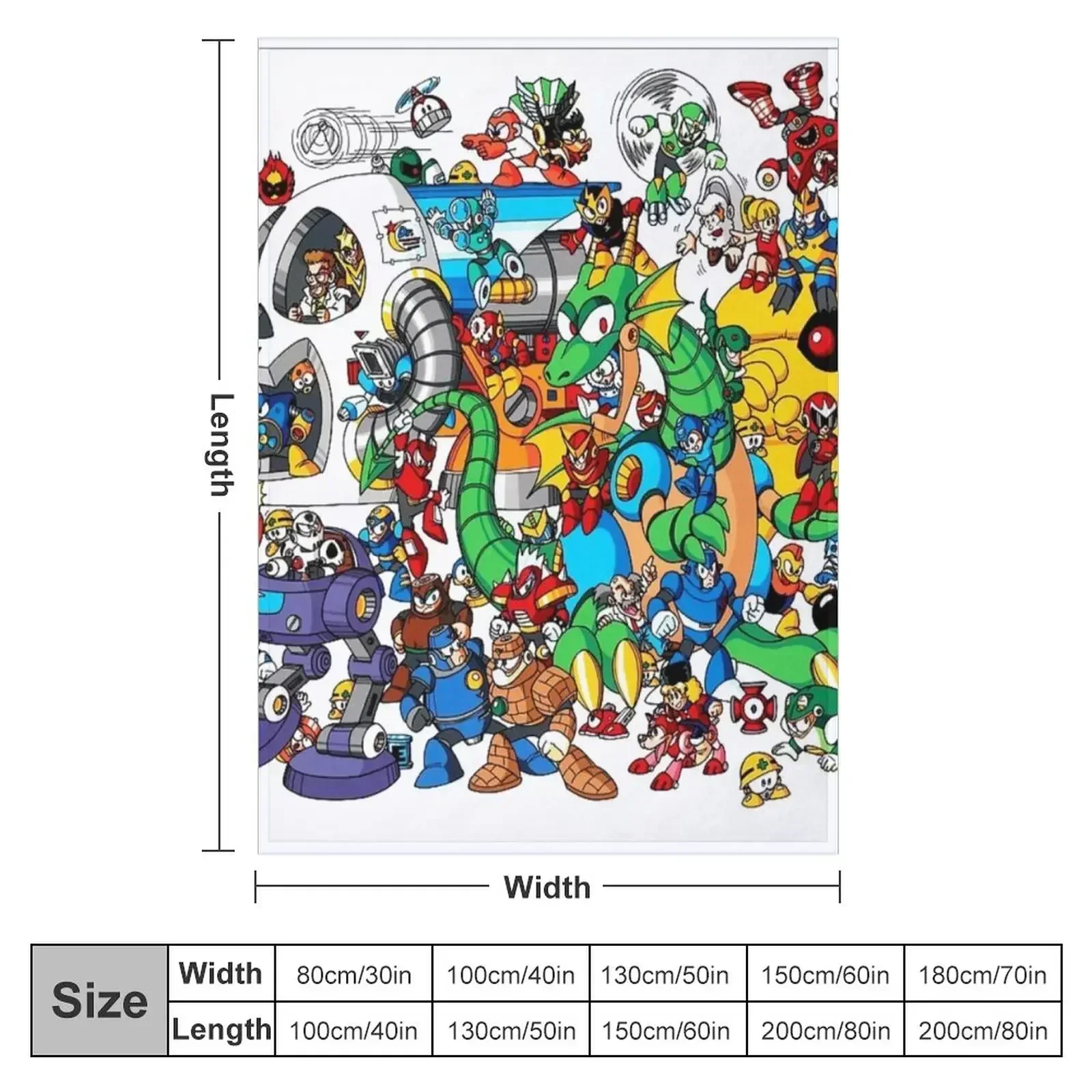 Mega Man and all of his enemies Throw Blanket Picnic halloween Furry Blankets