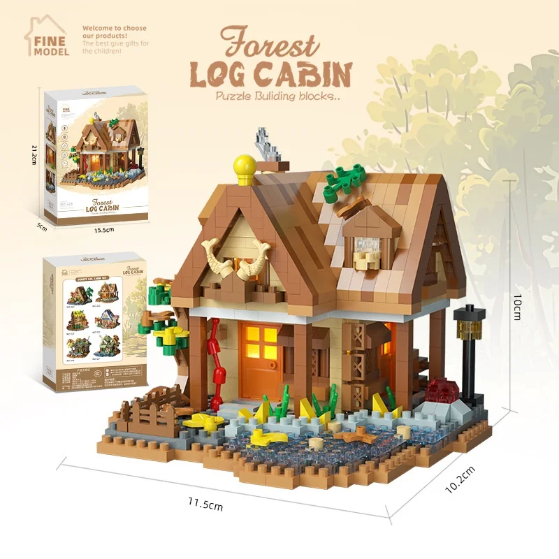2026 Creative Building Blocks,Windmill Tree House,Forest Wooden House Assemble Construction Toys for Gifts,Puzzle Toy,Home Decor