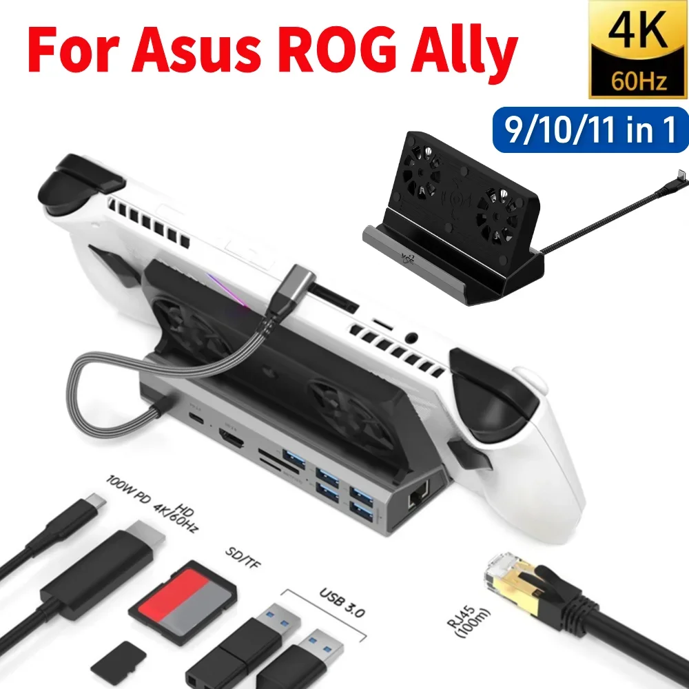 

Док-консоль-концентратор для Asus ROG Ally 4K 60 Гц Док-станция USB C Docking Gigabit Ethernet 1000 Мбит/с для док-станции Steam Deck