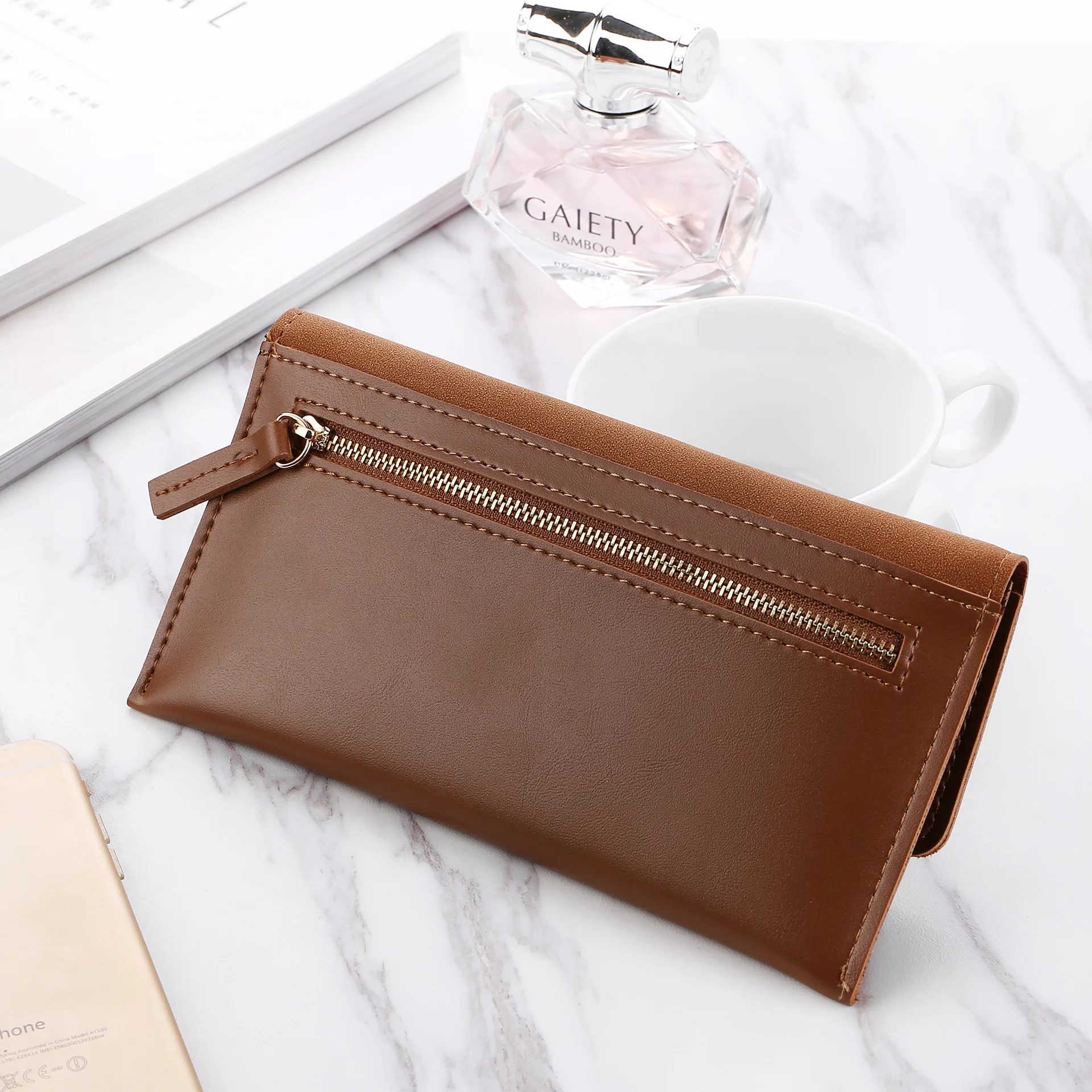 2023 Couro Mulheres Carteiras Hasp Lady Moneybags Zipper Coin Purse Mulher Envelope Carteira Dinheiro Cartões ID Titular Bolsas Bolso