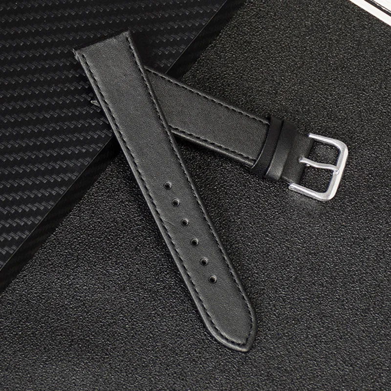 Watch Strap with PU-Leather Strap 12mm 14mm 16mm 18mm 20mm 22mm Suitable for Both Men Women Replace The Watch Strap