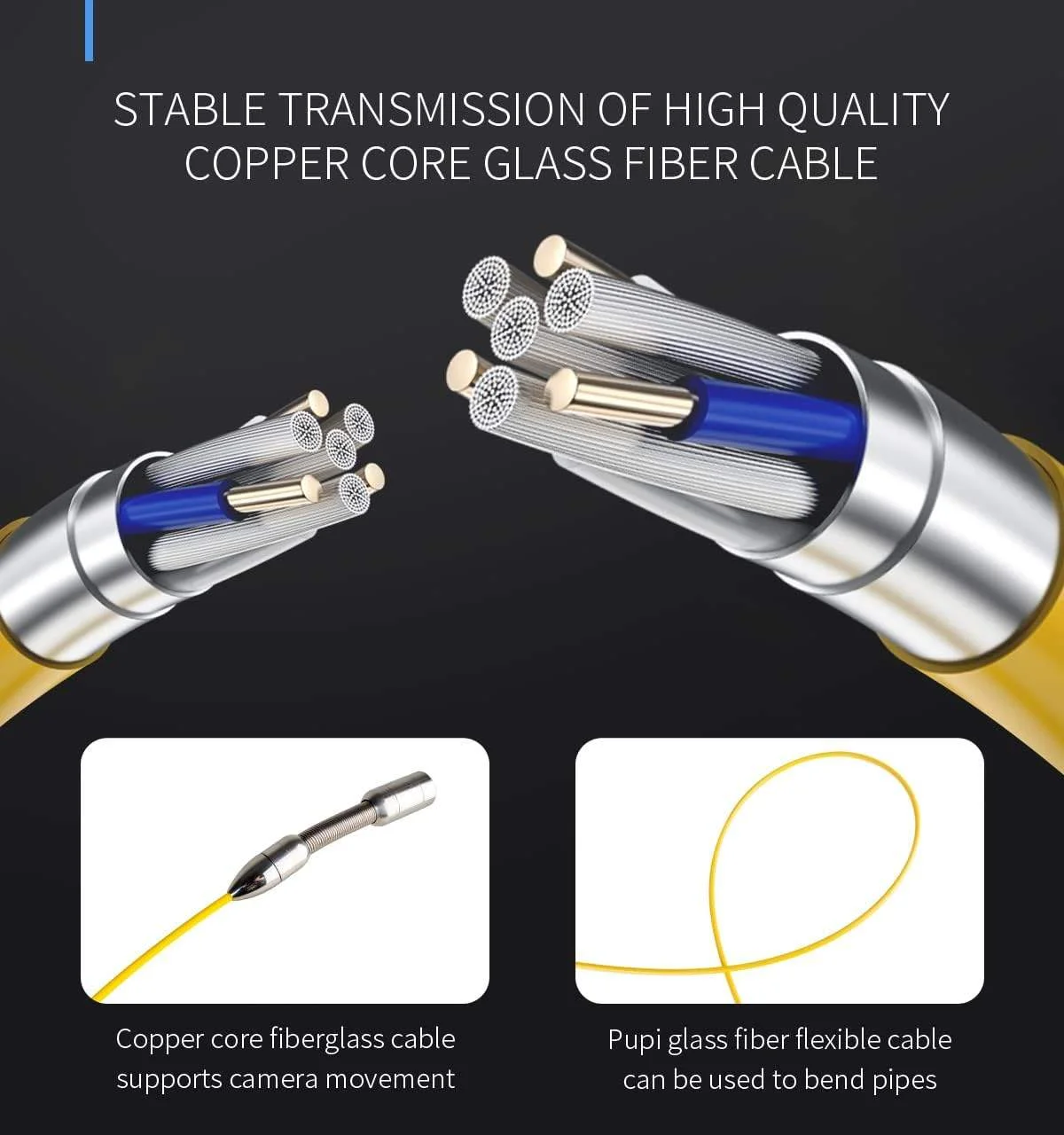 QBH 1080P كامارا Borescope 20 متر كاميرا فحص المجاري كاميرا المنظار أنبوب كبير أو فحص تحت الماء كاميرا تناظرية NDT #4