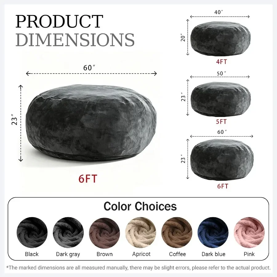 Large Bean Bag Chair for Adults Memory Foam Furniture