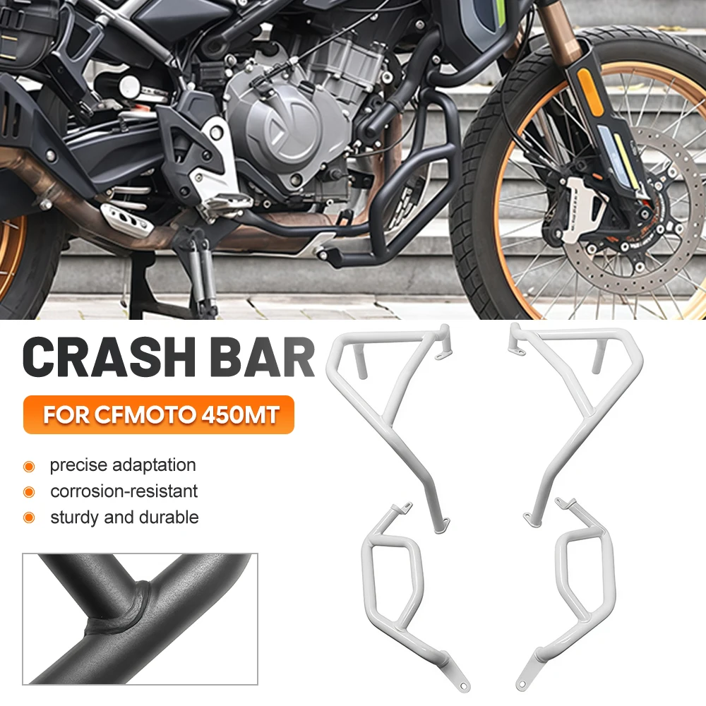 Motorcycle Crash Bar Sliders Engine Guard Frame Bumper For CFMOTO 450MT Heavy Duty Steel Off Road Touring Daily Riding