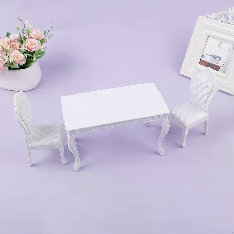 Кукольный-дом-1-6-Кухонная-мебель-Обеденный-стол-Стул-Компьютерный-офисный-стол-Стул