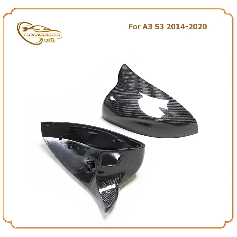 Styling Add on/Replacement Carbon Fiber Rearview Mirror Cover For Audi A3 S3 14 15 16 17 18 19 20 with/No Lane Assist Hole