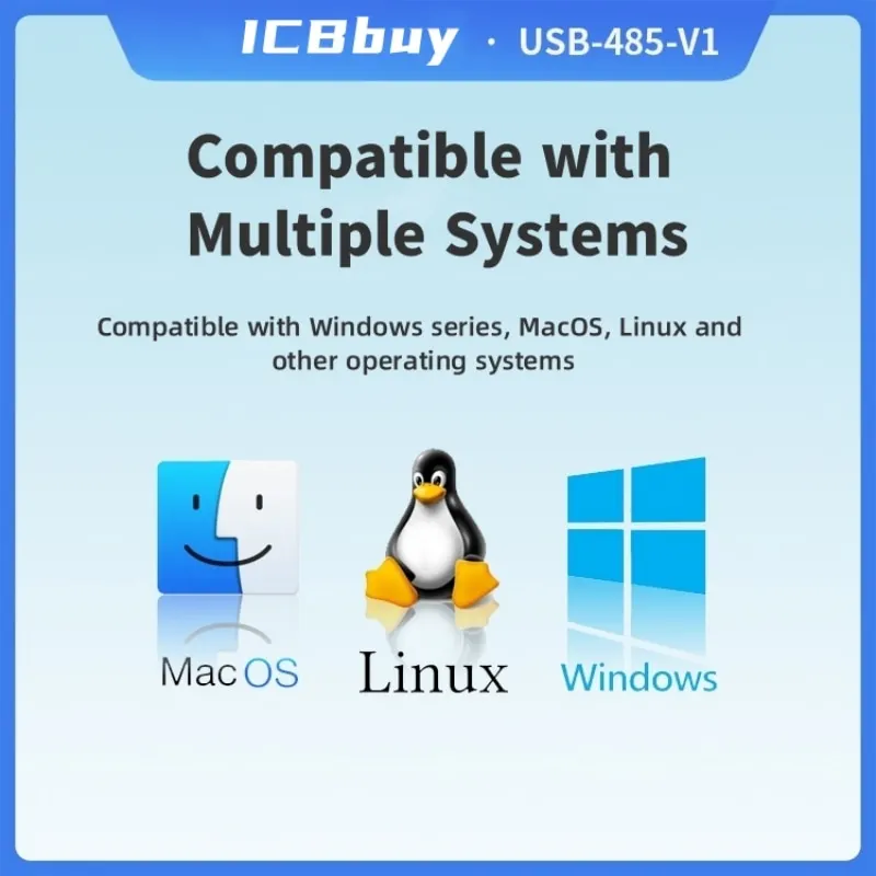 Módulo de comunicação PLC Serial Port Converter, Industrial Grade, USB para 485, CH340