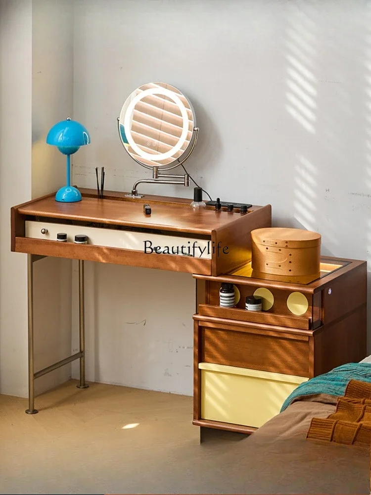 

yj32 Medieval solid wood dresser, chest cabinet, integrated locker, retractable makeup table