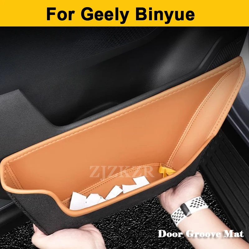 

For Geely Binyue 2021-2025 Car Door Side Storage Box Front Rear Door Handle Armrest Tray Organizer Car Accessories Anti-dust