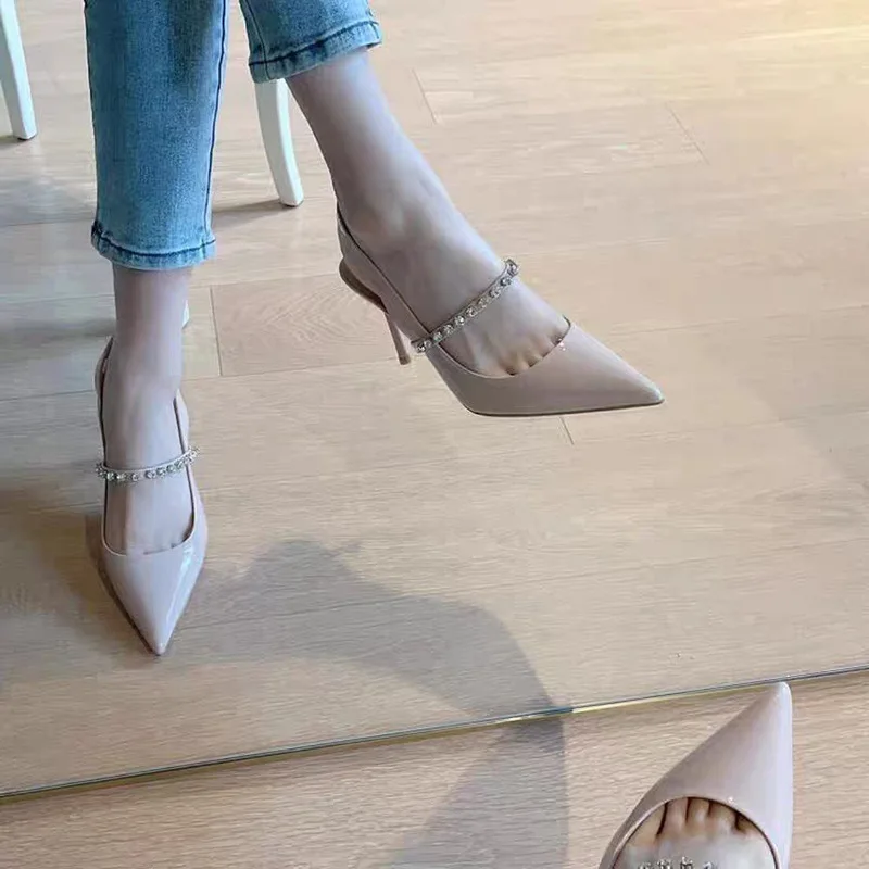 High Heels, Wedding Shoes, Banquet Women's Style,Thin Heels, Pointed Head, Sexy Naked Colors, Large Sizes, Small Fragrance Style