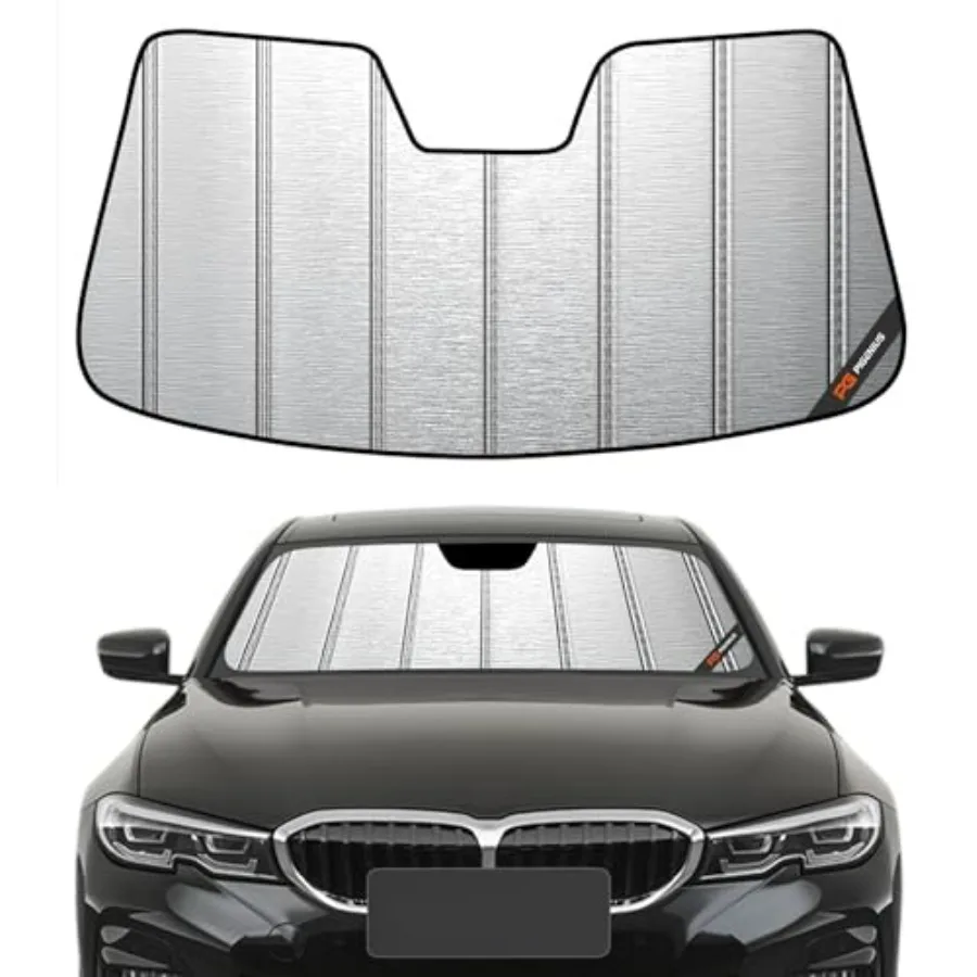 

Windshield Sun Shade for BMW 3 Series Sedan M3 G20/G80 2019-2022, Metallic Silver, Reflective Polyester, Universal Fit, Foldabl