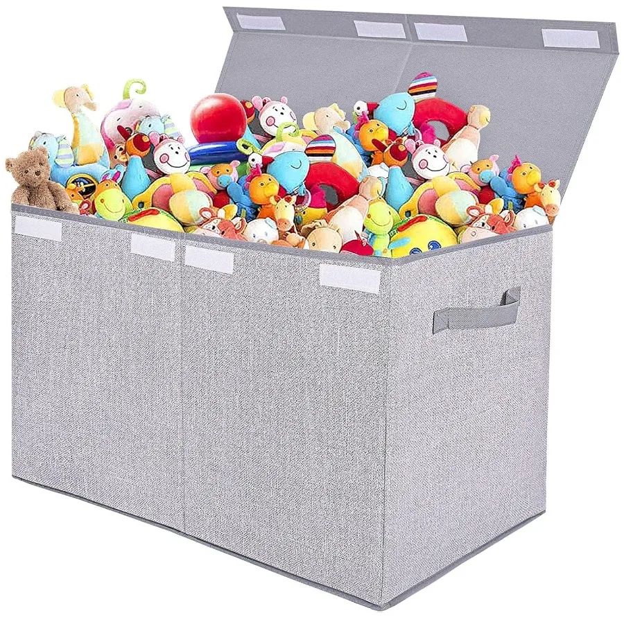

Large Toy Box Chest Storage Organizer with LidCollapsible Toys Boxes Basket Bins with Sturdy Handles for Boys and Girls Nursery