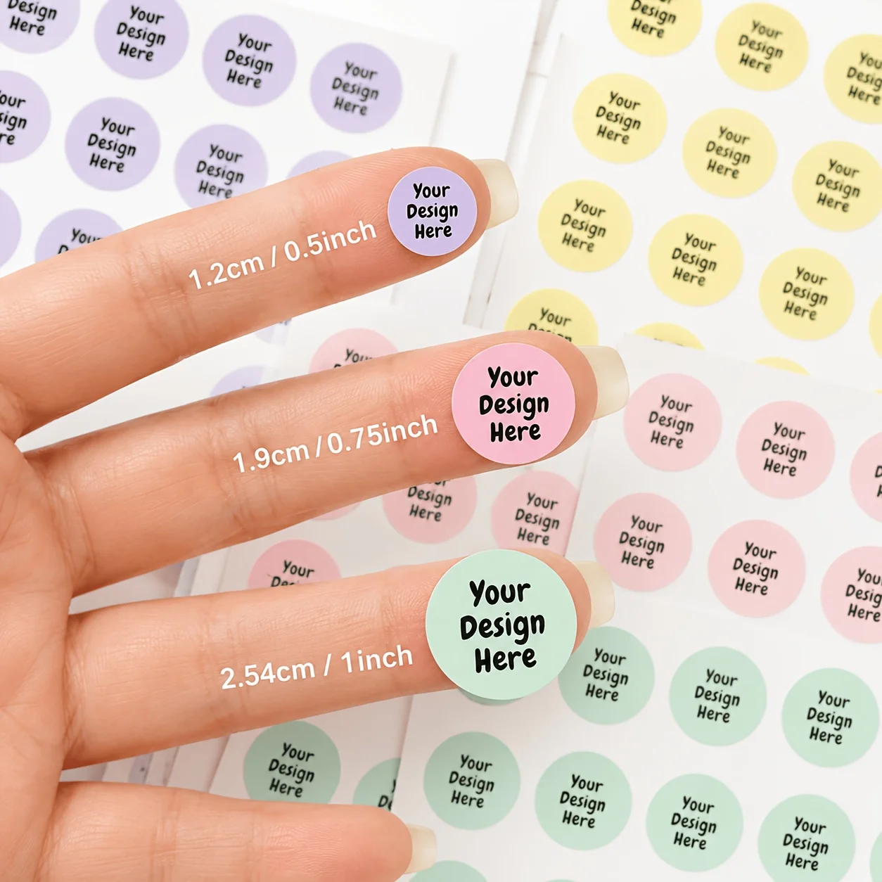 Multi-Size Custom Mini Round Stickers, Multi-Size Mini Round - Personalized Small Size Image and Logo Labels, Suitable for Weddings, Birthdays, Small Item Marking Stickers, Gift Bags, Halloween and Christmas Gifts, Item Classification Labels, Corporate Logos