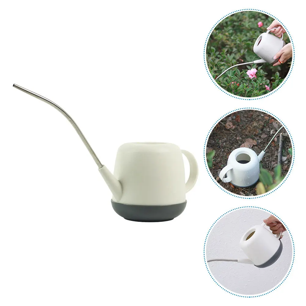 

1L Plastic Watering Can Long Spout Ergonomic Handle For Garden Flower Plants Indoor Outdoor Use Durable Gardening Kettle Tool