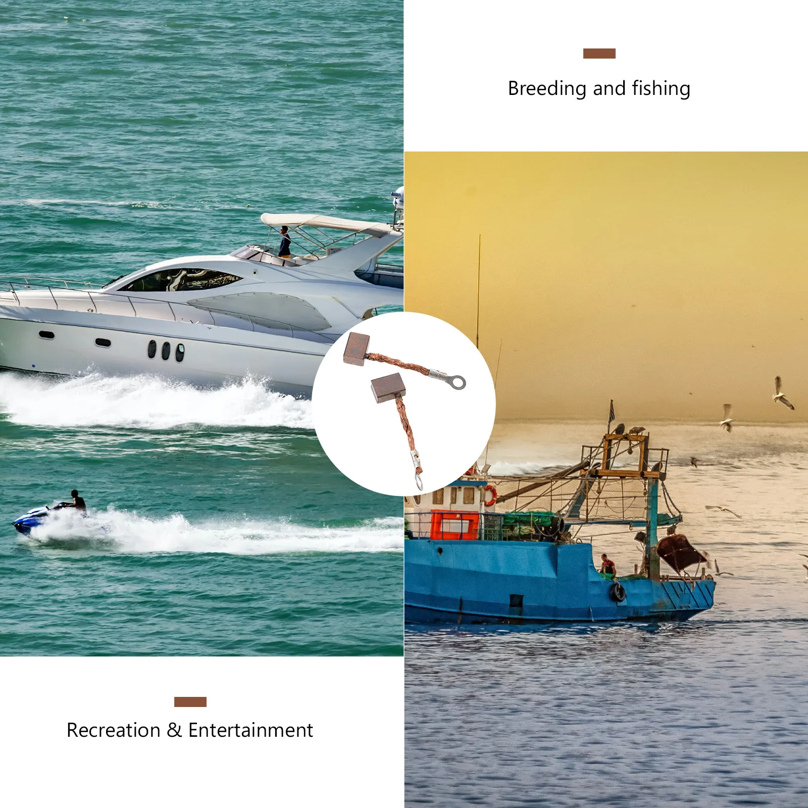 2pcs Electric Marine Propeller Carbon Brush Durable Smooth Surface Easy Install Motor Replacement Parts Boat Accessories