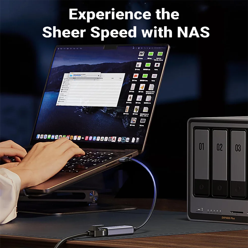Adattatore Gigabit per scheda di rete USB cablata da 5 Gbps Hub convertitore Ethernet LAN da USB/tipo C a RJ45 per laptop Win11 Supporta 5G/2.5G/1G