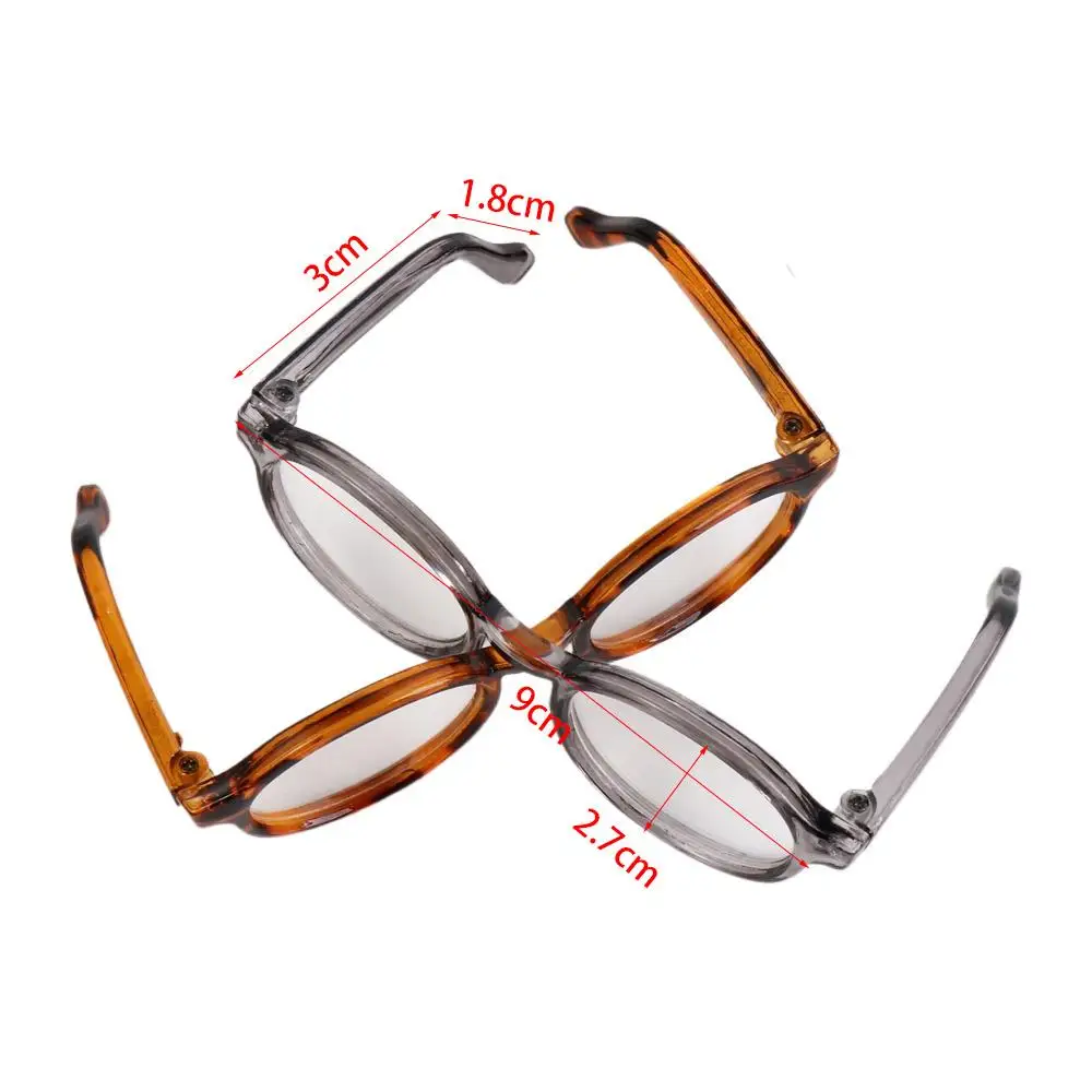 Accessoire de poupée lunettes en plastique Transparent couleur bonbon lunettes rondes transparentes 6.5CM 9CM Mini lunettes de poupée rondes