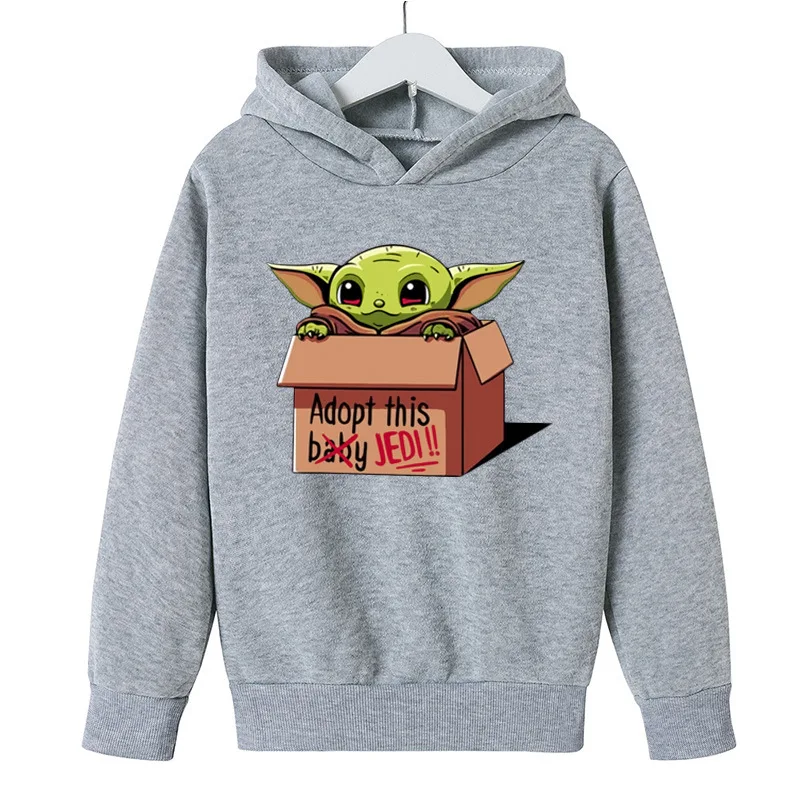 Cute Yoda Baby Printed Hoodies Kids  Daily Comfortable Girls Boys Children Sweatshirts Long Sleeve Autumn Winter Clothes