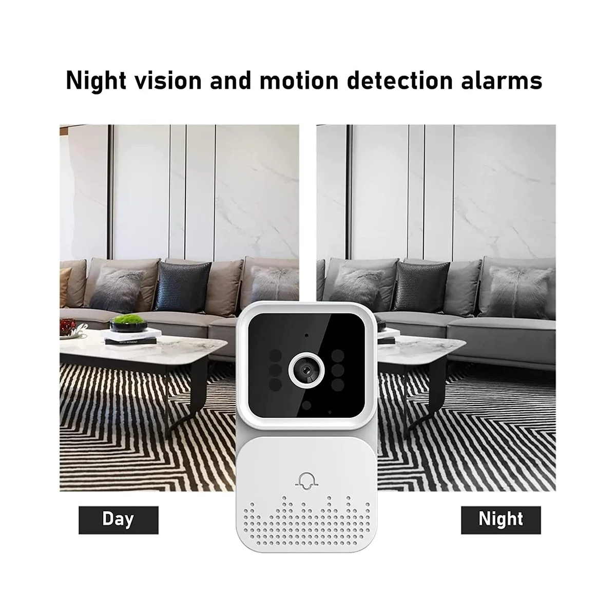Wireless Remote Smart Doorbell Intercom HD Night Vision WiFi Anti-Theft Doorbell,Two-Way Talk