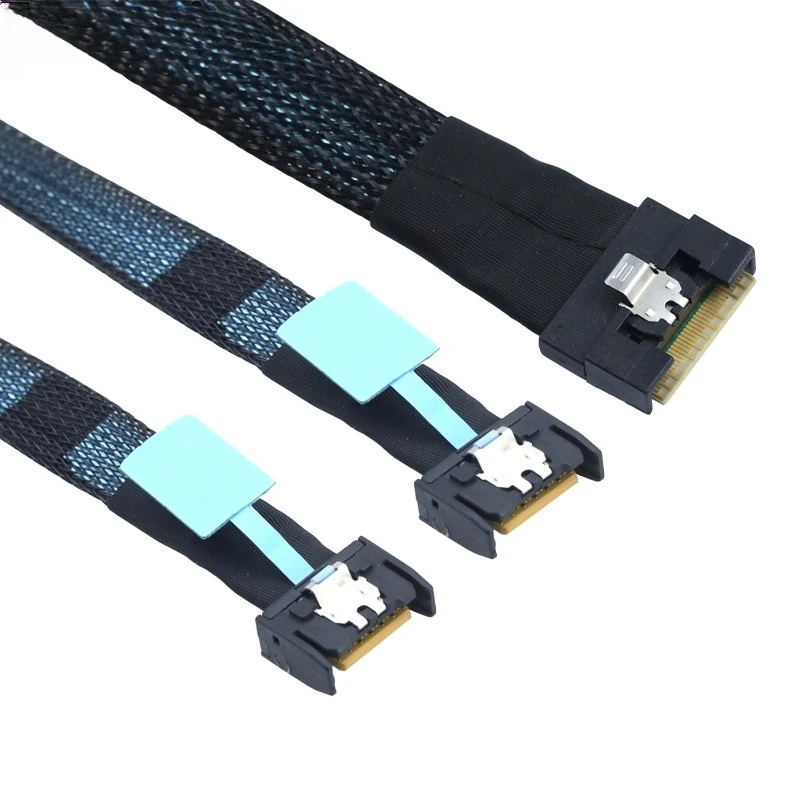 

Slimline SAS SFF-8654 8I All-Inclusive Anti-Oblique Plug-in to 2 MCIO 4I Server Cables