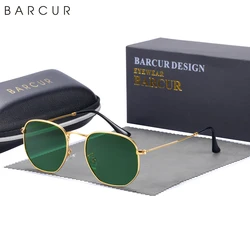 BARCUR Classic Square Sunglasses for Men Polarized Hexagon UVA& Sun Glasses for Woman Light Weight Eyewear Oculos De Sol gafas