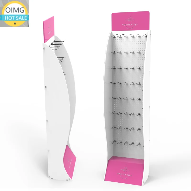 Bevis Pop PVC Foam Pegboard Display Stand for Beauty Store Floor Nail Polish Display Racks