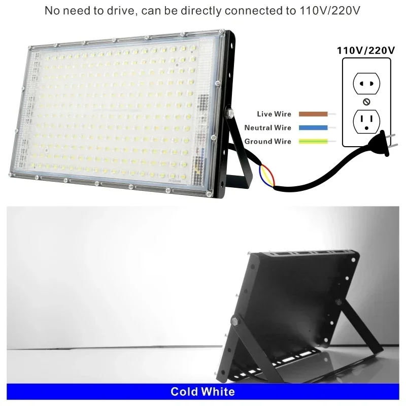 야외 LED 투광 조명, 벽 램프 반사판, LED 가로등, IP65 방수, 110V, 220V, 50W, 100W, 150W, 200W