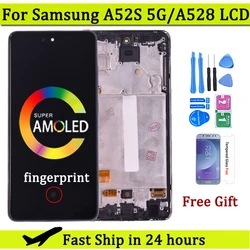 삼성 A52S 용 슈퍼 AMOLED LCD, 삼성 A52S 5G 디스플레이, 터치 스크린 디지타이저, LCD 교체 부품, 6.5 인치